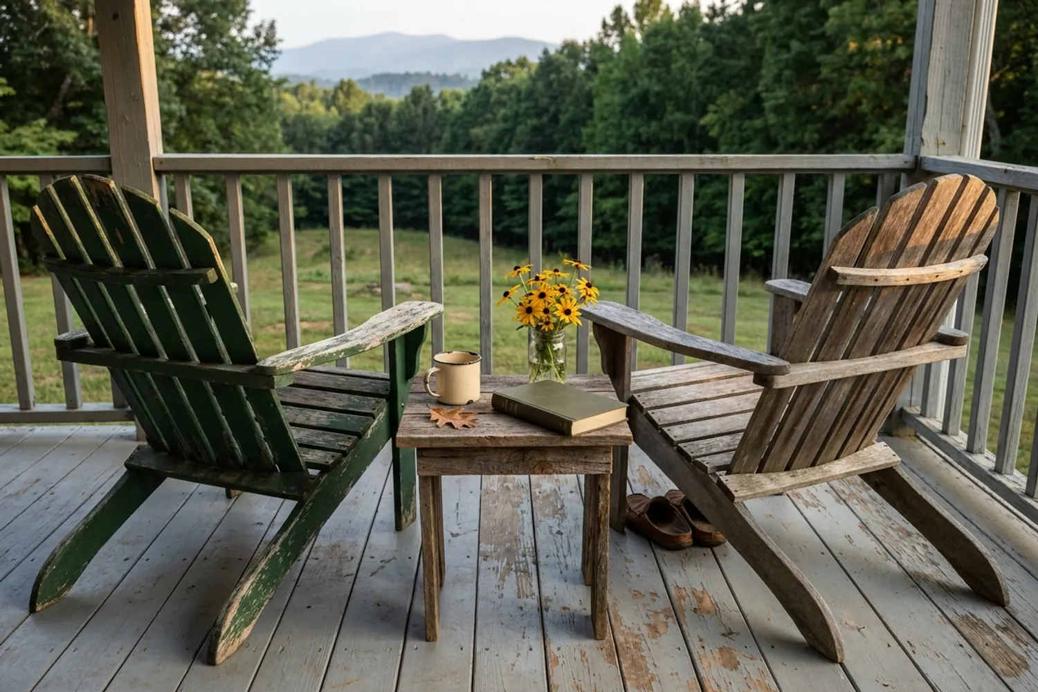 Dan Shoemaker on the front porch of his home in Farragut, Tennessee, late afternoon.
